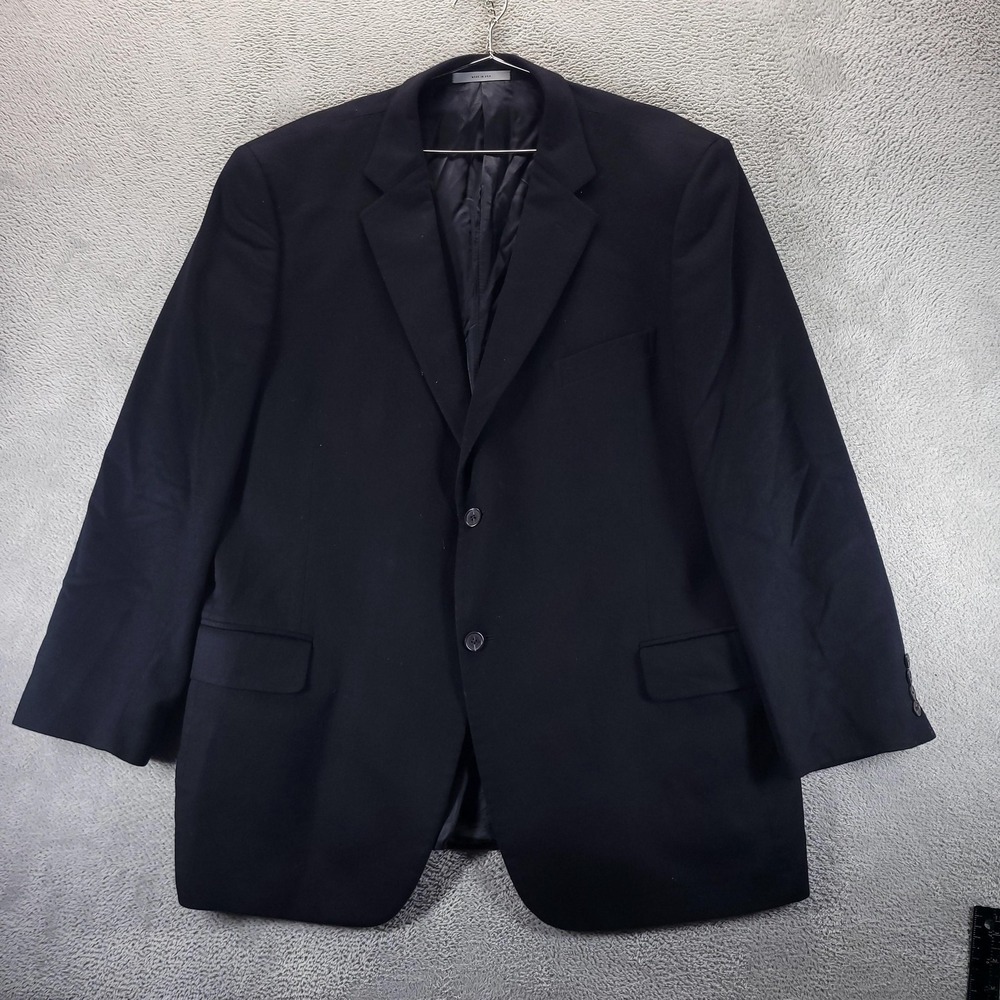 John W Nordstrom Signature Blazer Mens 48L Black Cashmere Loro Piana Sport Coat